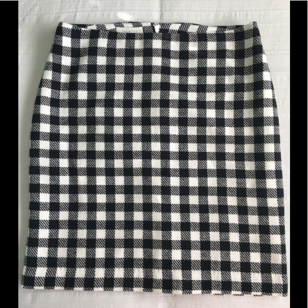 Talbots wool blend buffalo plaid skirt